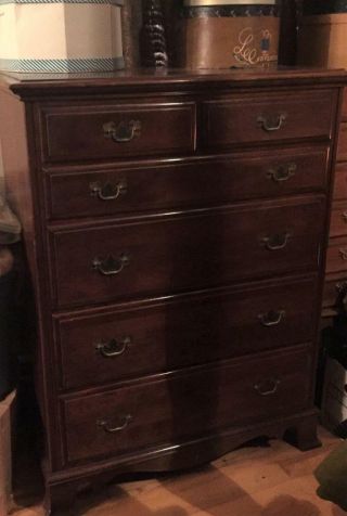 Vintage Kling Solid Cherry Bedroom Dresser Colonial Style W/