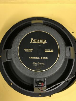 Altec Lansing 515c Speakers - 15 " 16 Ohms - One Pair - Vintage.