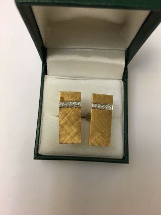 Vintage 18k Gold Diamond Cufflinks
