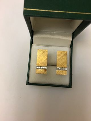 Vintage 18k Gold Diamond Cufflinks 2