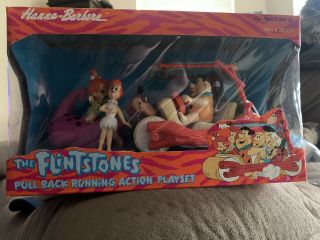 Vintage The Flintstones Pull Back Running Action Playset 50355