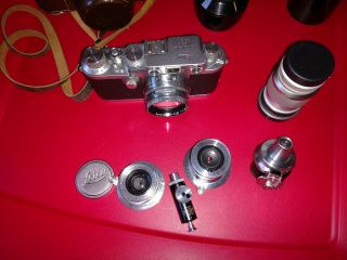 Vintage Leica Camera D.  R.  P.  Ernst Leitz Wetzlar DRP No.  585690 5cm 1:2 2