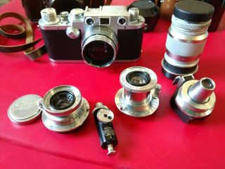 Vintage Leica Camera D.  R.  P.  Ernst Leitz Wetzlar DRP No.  585690 5cm 1:2 3
