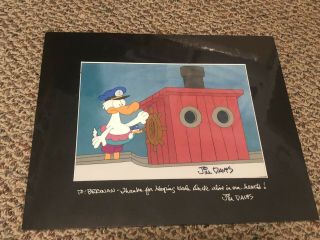 Garfield And Friends Animation Cel U.  S.  Acres Wade Duck Personalized And Signed