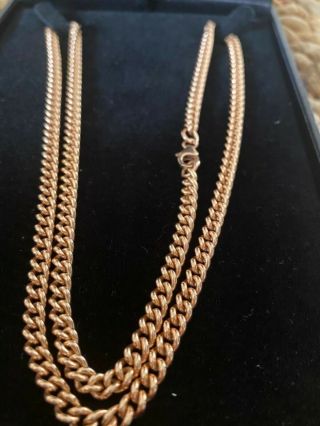 Men’s Women’s Vintage 14k Rose Gold Necklace Chain 24” Estate Antique Cuban 2