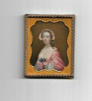 Vintage 1824 Miniature Painting Of Kitty Fisher (prostitute) Cased By R.  Weston