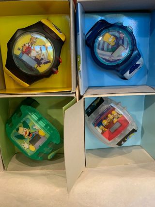 Simpsons 2002 Burger King Complete Set 4 Watches Bart Homer Krusty
