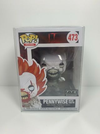 Funko Pop It Pennywise With Teeth Black & White 473 Fye Exclusive W/protector