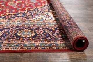 Traditional Floral Living Room Rug Hand - Knotted Wool Carpet 10x13 Red
