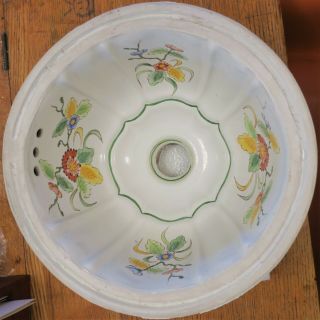 Vintage Sherle Wagner Italian Porcelain Undermount Sink W/ Hand - Painted Flowers