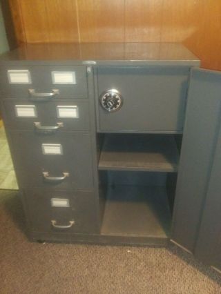 Vintage Cole Steel File Cabinet Safe Combo