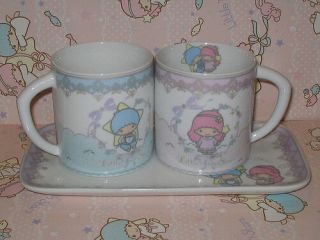 2009 Sanrio Little Twin Stars Ceramic Mugs & Plate Set - Gift Set