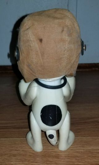 Vtg 1966 Snoopy Aviator Pilot Flying Ace Red Baron Figure Goggles & Cap