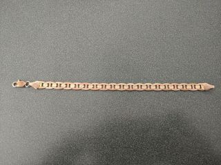 Italy 14k Rose Gold Anchor / Figaro Chain Link Bracelet 22 Grams - 8.  25 " Vintage