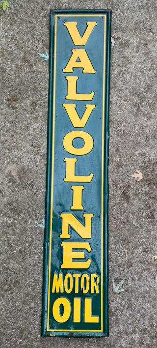 Rare 1954 Vtg 5’ Valvoline Motor Oil Metal Advertising Gas Station Sign