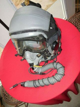 Actual Navy Seal Halo Jump Helmet Older Vintage Oxygen Radio Coms Xtra Visors