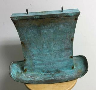 Large Vintage Hand Made Copper Top Hat Hatter Trade Sign Display Ad Advertising