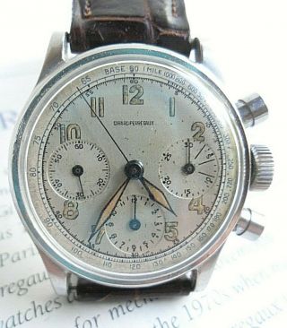 S/S Vintage Men ' s 1950 ' s Girard - Perregaux 3 Register Swiss Chronograph Watch 2