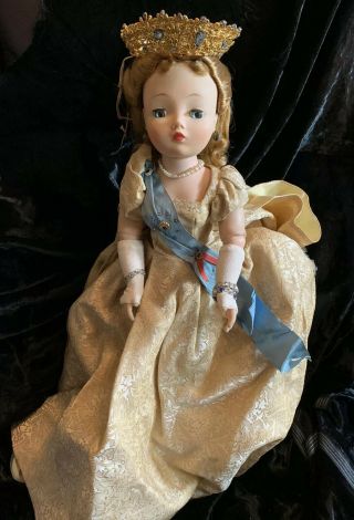 Vintage Cissy Doll As Queen,  1961 Puffy Sleeves— Hang Tag