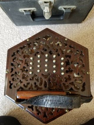 Vintage Lachenal Concertina With Good Case