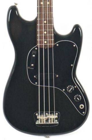 Vintage 1978 Fender Musicmaster Black Electric Bass Guitar W/hsc
