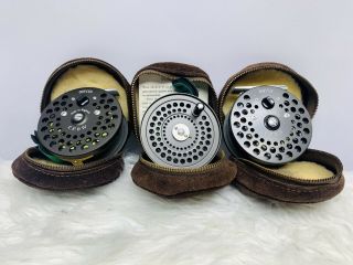 (2) Vintage Orvis CFO IV Fly Reels with (3) Spare Spools & Cases - England 2