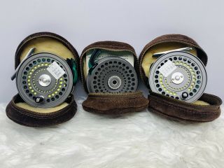 (2) Vintage Orvis CFO IV Fly Reels with (3) Spare Spools & Cases - England 3
