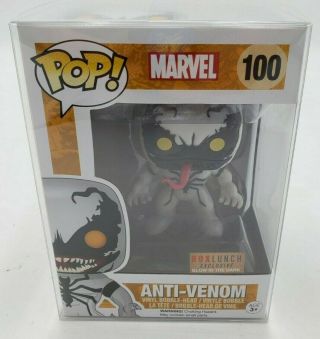 Funko Pop Marvel - Anti - Venom 100 (box Lunch) W/ Protector,  Damage On Top