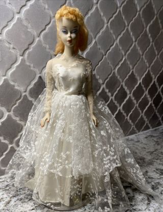 Vintage 1959 Porcelain Wedding Day Barbie With 2 Extra Outfits