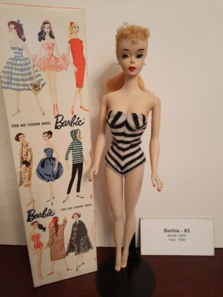 Vintage Blonde 3 Ponytail Barbie W/box