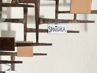 Vintage Santora Mid - Century Modern Signed Wall Art Sculpture 2