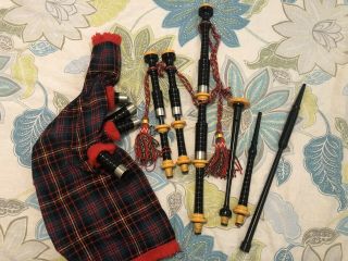 Vintage Set R.  G.  Hardie Bagpipes,  Late 60’s,  Glasgow,  With Chanter
