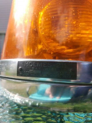 Vintage Dietz 7 - 11 Holmes 211 W - 62 Emergency Light 4 Bulb Rotating Amber Beacon 3