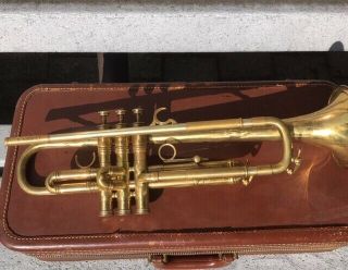 Vintage Selmer Paris Trumpet K Modified X With Case,  Mouthpiece And Lyre