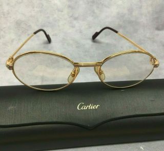 Authentic Vintage Cartier Saint Honore Oval Eyeglasses Glasses Frames 49 - 18 - 130