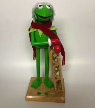 Vtg Kermit The Frog Nutcracker Santa Hat Sled Jim Henson 