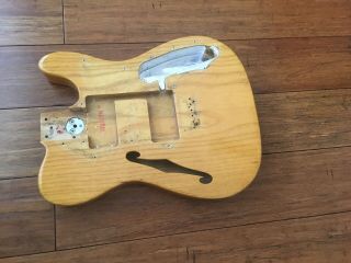 Vintage 1972 Fender Telecaster Thinline Body Natural Finish 4.  6 Lbs