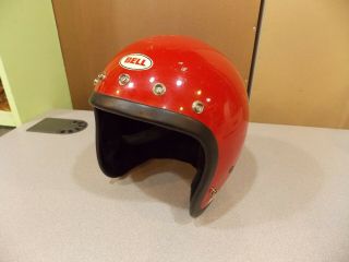 Vintage 1975 Bell Magnum Iii Motorcycle Car Racing Helmet Size 7 - 1/4 Red