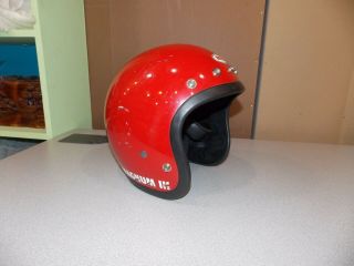 Vintage 1975 Bell Magnum III Motorcycle Car Racing Helmet Size 7 - 1/4 Red 2