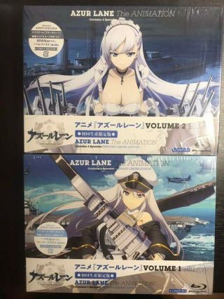 Azur Lane Vol.  1 / 2 First Limited Edition Blu - Ray Soundtrack Cd Booklet Japan
