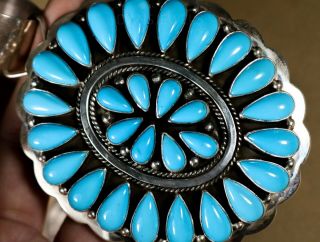 Old Pawn Vintage Navajo Sleeping Beauty Turquoise Big Cluster Pendant Enhancer