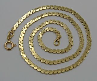 Vintage Balestra Italy 14k Yellow Gold S Link Serpentine Chain Necklace 16 ½ "