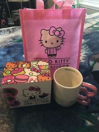 Hello Kitty Pop - Up Cafe Exclusive Ceramic Bow Mug Cup Nib