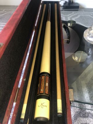 1991 Vintage Meucci Pool Cue w/ 2 shafts and case 2