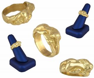 Vintage Estate Solid 14k Yellow Gold Erotic Fertility Kama Sutra Cocktail Ring