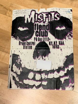 Misfits Vintage Fiend Club Envelope 80s Plan 9 Samhain Danzig Bullet Evilive