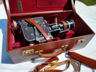 Vintage Paillard Bolex H 16 Reflex 16mm Film Movie Camera,  Case,  Exposure Meters