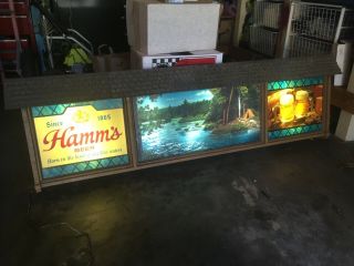Vintage Hamm’s Scene - O - Rama Light Up Sign (1960s) 64”x 18”