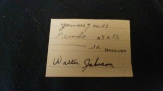 Walter Johnson Signed Vintage Check Cut Autograph Signature Authentic