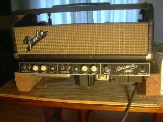 1963 - 1964 Fender Bassman Vintage Blackface Tube Guitar Amplifier Amp 6g6 - B